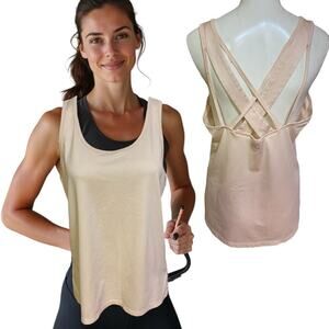 Calia by Carrie Underwood Strappy Tank Top-Peach Pink-L
